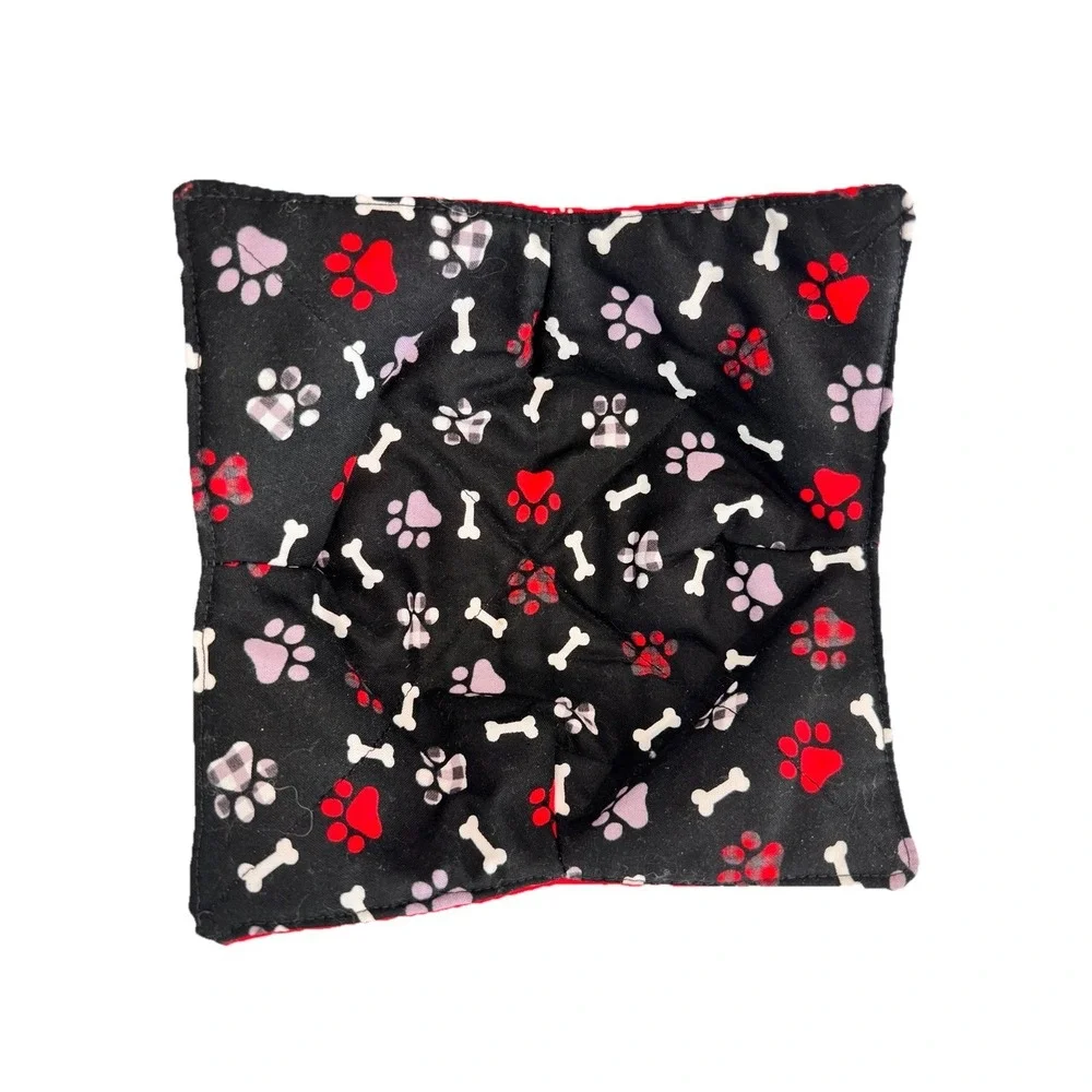 Handmade Bowl Cozy Set Paw Print Casserole Carrier Microwave Hot Pad 3pc